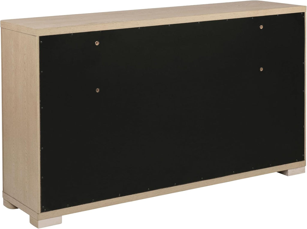 Coaster Home Furnishings - Ladera - Wood - 6-Drawer Dresser with Contemporary Style, Metal Extension Glides and Nickel Finger Pulls - Bedroom - Light Elm - 225083