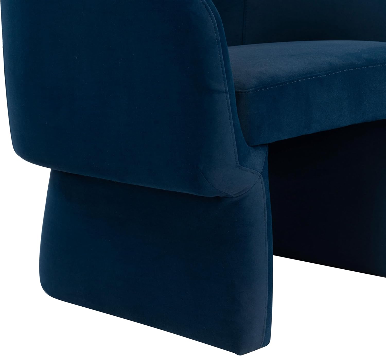 SAFAVIEH Couture Collection Susie Navy Velvet Barrel Back Accent Chair (Fully Assembled)
