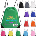 Custom Drawstring Backpack bags 10/50/100/500Pack, Promotional Items With Your Logo, Bulk Personalized Draw String Back Bag for Travelling, Gym and for Everyday Use
