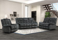EBELLO Reclining Living Room Set, One Seat Manual Recliner, Loveseat Recliner Sofa and 3PC Bonded Manual Sofa Couch, Grey Green