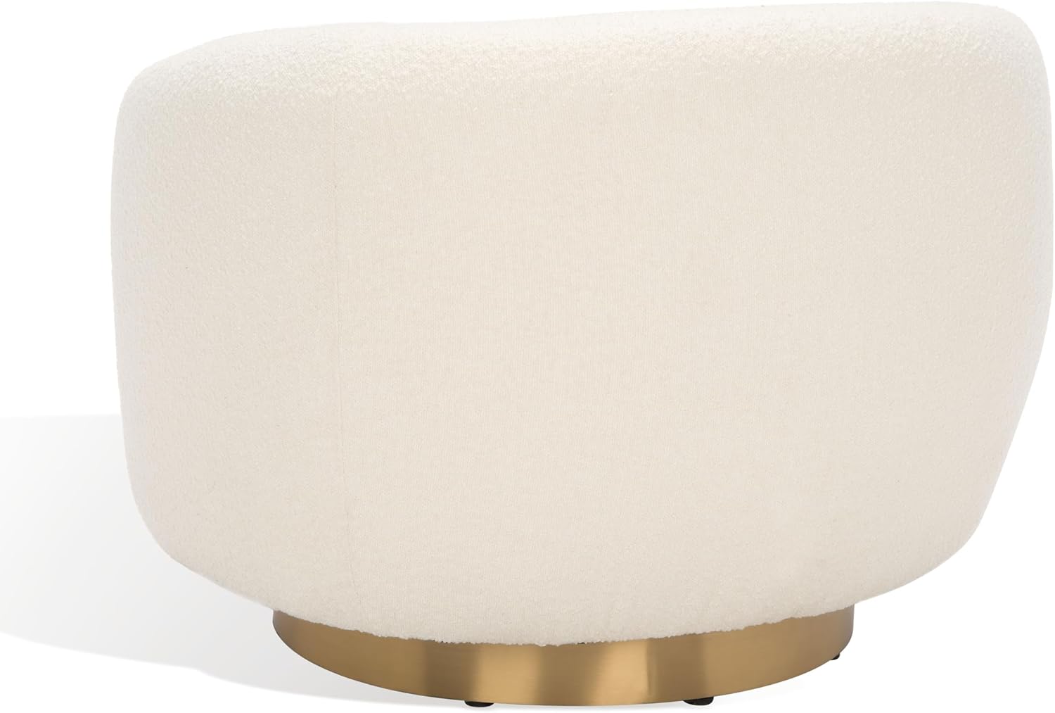 SAFAVIEH Couture Collection Bernard Ivory/Gold Boucle Swivel Accent Chair (Fully Assembled)