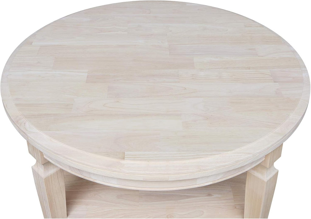 IC INTERNATIONAL CONCEPTS Vista Round Coffee Table Unfinished