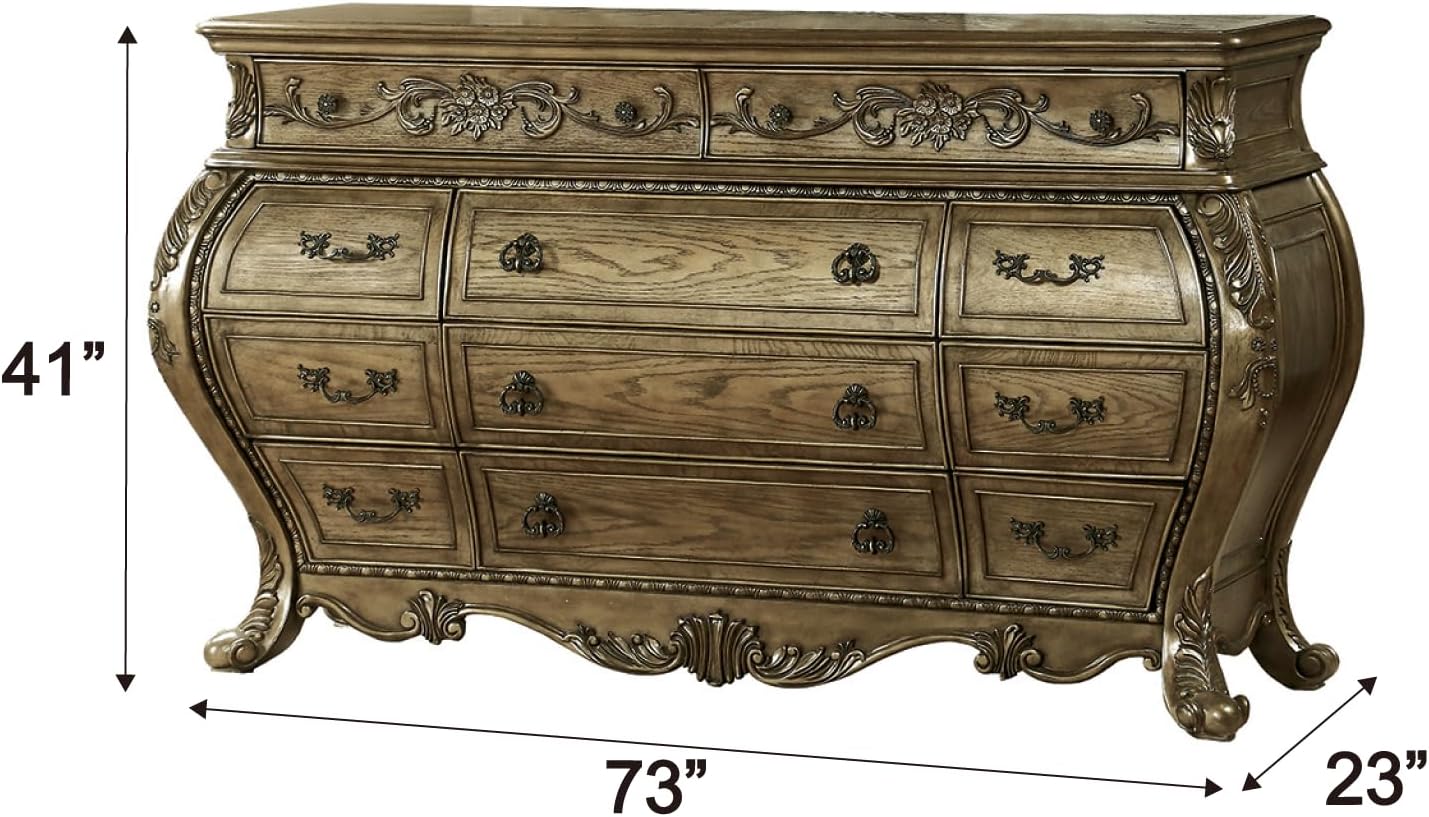 ACME Furniture Ragenardus Dresser, Vintage Oak