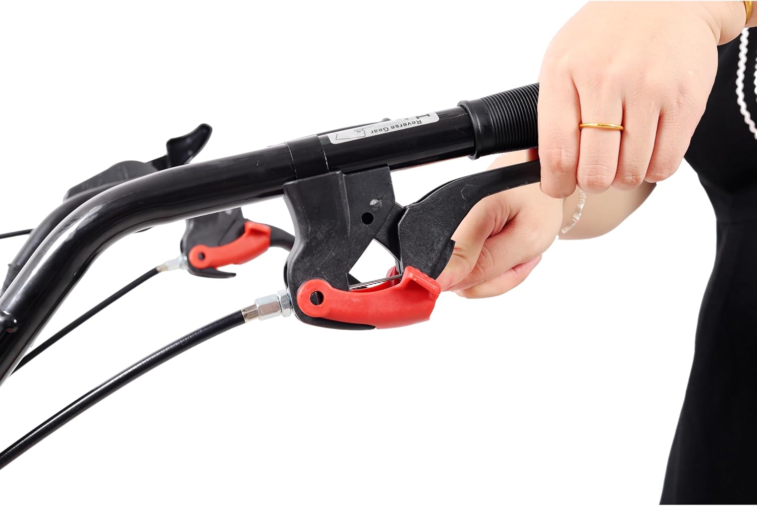 【LuckyNote】 Heavy Duty Power Tiller, Rear Tine Tiller - 7HP Gas Engine 212CC, 20' Wide and 8' Deep Cultivator - Garden Soil Prep for Planters and Vegetable Beds and More.13 Inch Agricultural Tires