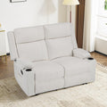 Loveseat Recliner, Loveseat Sofa with Adjustable Footrest, Wall Hugger Recliner for Living Room & Home Theater & RV(Beige)