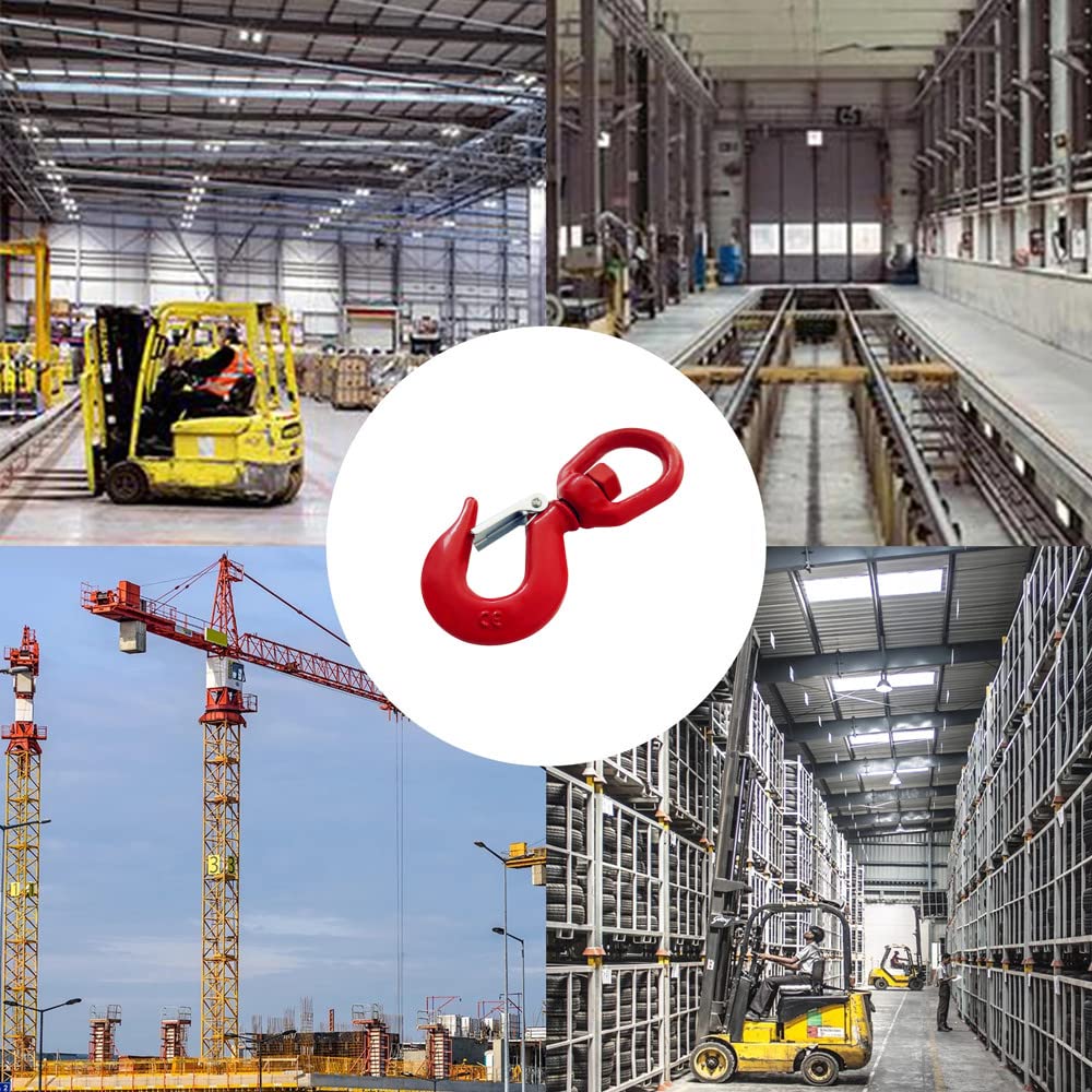 15 Ton Swivel Hook Heavy Duty Swivel Lifting Hook Rigging Swivel Hoist Hook with Latch for Crane Forklift (15T)