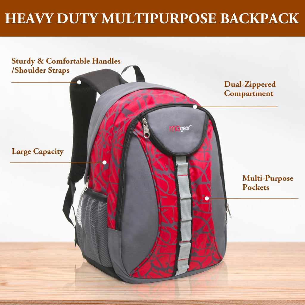 MGgear Bulk Pack of 20 Heavy Duty School Sports Travel Backpacks,18-Inch Bookbags for Boys & Girls, Wholesale Student Bags for School or Donation, Assorted Colors (Black, Red, Green, Navy Blue)