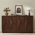 LKTART 59' Sideboard Buffet Cabinet Retro Accent Storage Cabinet with Magnetic Door Latches Adjustable Shelf for Living Room Kitchen(Walnut)