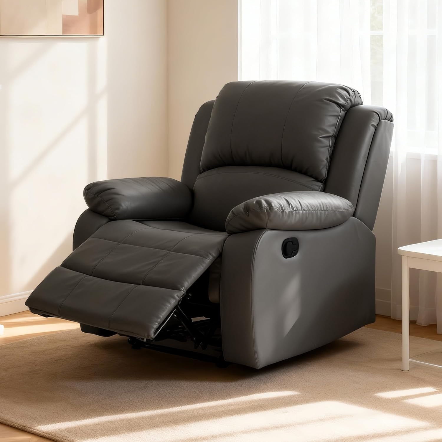 Manual Recliner Chair, Lazy Leather Recliner, Perfect for Lounging in the Living Room, Home Theater and Bedroom, an Excellent Gift for Home