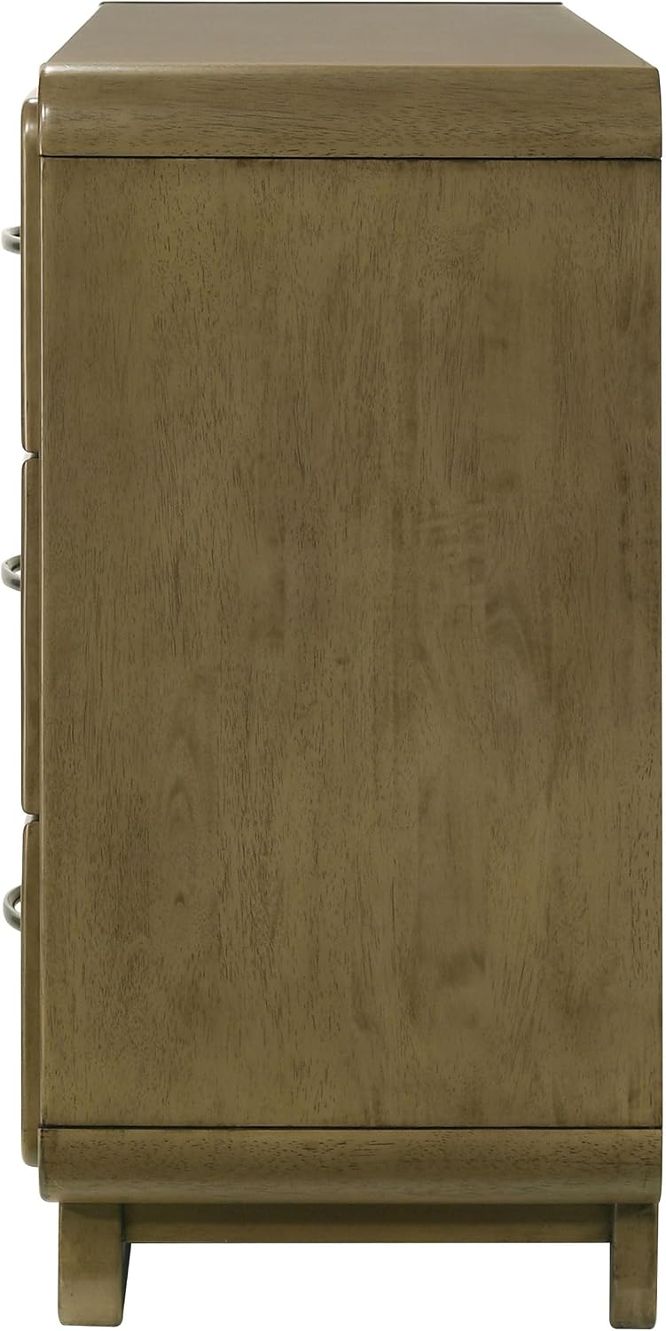 Coaster Home Furnishings - Amsbury - Wood - 6-Drawer Dresser with Metal Extension Glides, Matte Nickel Hardware, Rounded Corners and Transitional Style - Bedroom - Nutmeg - 224273