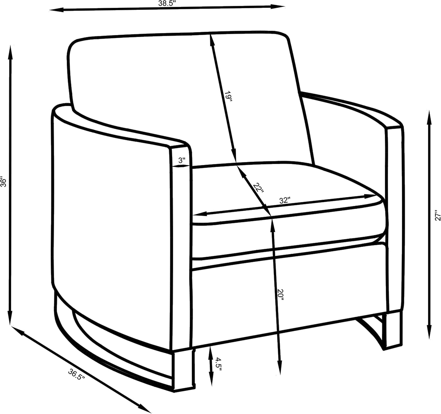 Coaster Home Furnishings - Corliss - Wood - Upholstered Accent Chair with Reversible Cushions, Curved Arms and Contemporary Style - Living Room - Camel - 508826