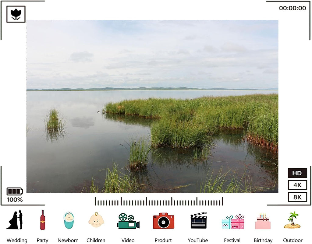 Trykid 20x10ft Tranquil Lake Green Reed Backdrop Serene Water Natural Scenery Photography Background Wedding Bridal Shower Birthday Camping Tapestry Party Decoration Photo Studio Prop Fabric