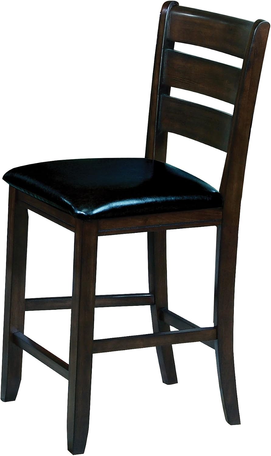 ACME Urbana Counter Height Chair (Set-2) - - Black PU & Espresso