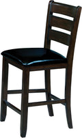 ACME Urbana Counter Height Chair (Set-2) - - Black PU & Espresso