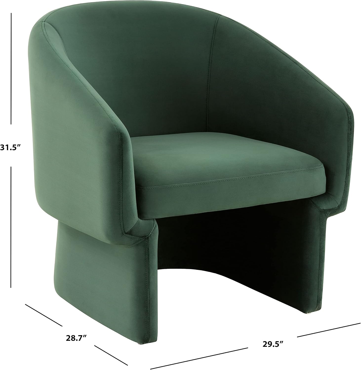 SAFAVIEH Couture Collection Susie Forest Green Velvet Barrel Back Accent Chair (Fully Assembled)