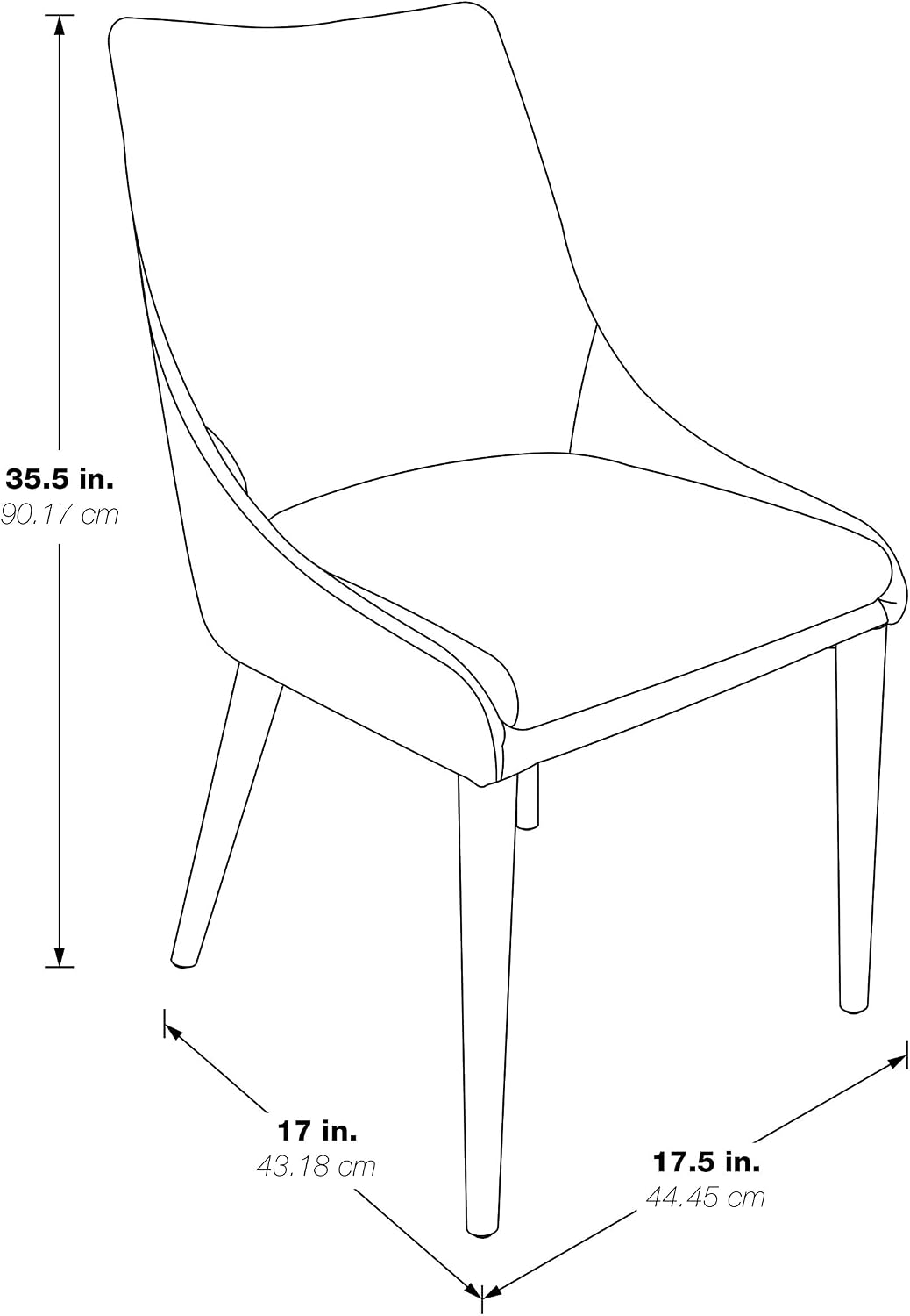 OSP Home Furnishings Palmer Mid-Century Modern Dining Accent Chair 2-Pack, Tangerine