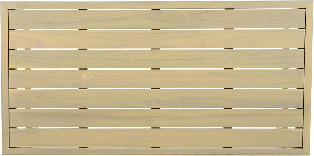 Christopher Knight Home Teras Patio Acacia Wood Coffee Table, Solid Wood Outdoor Table for Patio Furniture Set, Slat Panel Rectangular Top, Light Teak