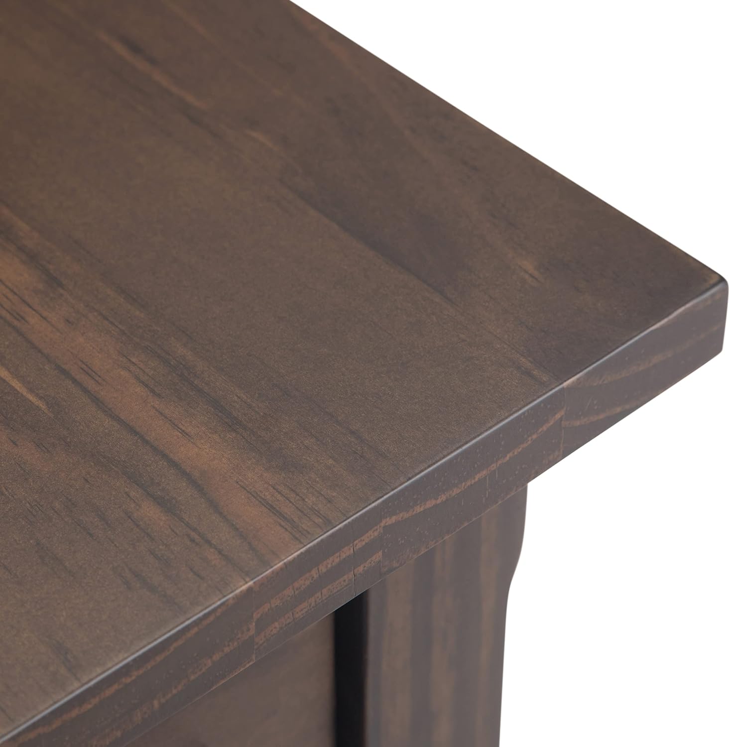 SIMPLIHOME Kitchener End Table - 14 inch Wide Solid Wood Narrow Accent Table with Drawer and Open Shelf in Warm Walnut Brown, Contemporary Nightstand with X-Design for Living Room or Bedroom