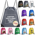 Custom Drawstring Backpack Bulk 500 Pack Personalized Cinch Bags, Promotional Items With Text Logo, Great for Travelling, Gym and for Everyday Use