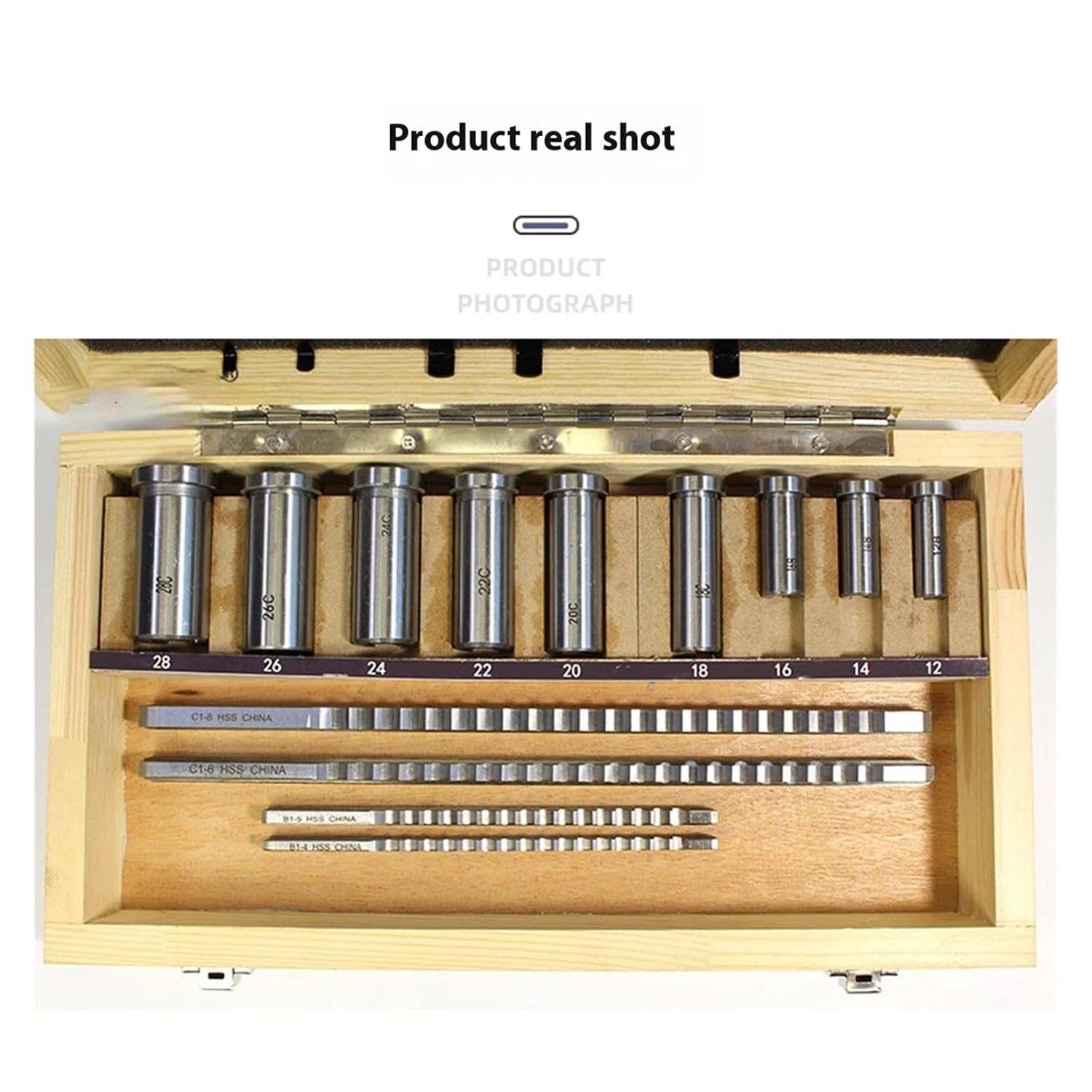 18Pcs HSS Keyway Broach Sets B-4mm, B-5mm, C-6mm, C-8mm Metric Size Broaching Cutting Tools for CNC Lathe Heat Resistance