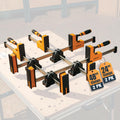 POWERTEC 72449 24' & 48' Woodworking Parallel Clamps Jaw Bar Clamp Spreader Tool, 2 of Each, with 4PK Parallel Clamp Blocks - for Cabinet Door & Frame Gluing