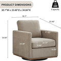 Swivel Accent Chair Set of 2, 360 Degree Square Swivel Barrel Chair for Living Room, Mid Century Modern Upholstered Accent Chair,Comfy Sofa Armchairs for Bedroom,Nursery, Chenille, Taupe