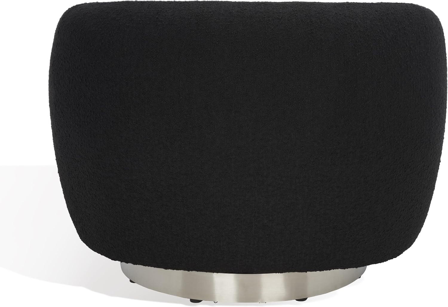 SAFAVIEH Couture Collection Bernard Modern Black Boucle/Chrome Swivel Accent Chair (Fully Assembled)