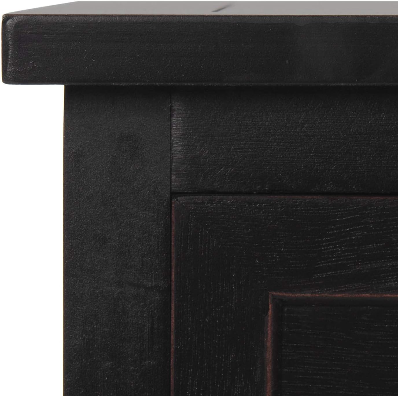 SAFAVIEH Furniture - Herman 2-Drawer Storage Unit - Distressed Black - Solid Wood - Classic Storage Design - Ideal for Living Room, Entryway, 29'W x 13'D x 27.5'H - Fully Assembled (AMH5702B)