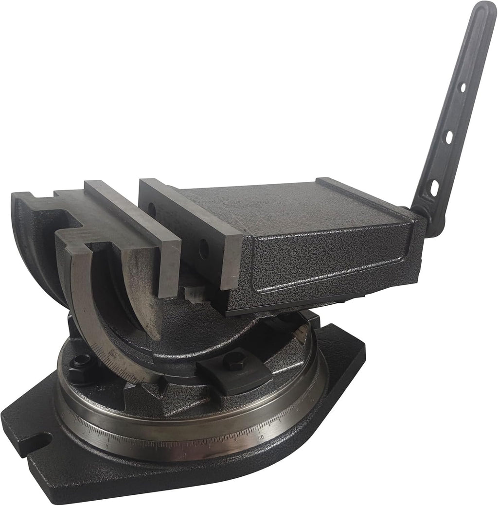 5 Inch Milling Machine Vise with Base, Bench Vise Tilting and Swiveling Milling Vise Precision Clamping milling machine vise for Mills/Grinders/NC Machines