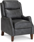 KISLOT Leather Pushback Recliner Faux Armchair with Rivet Decoration Single Sofa Accent Chair for Living Room Bedroom