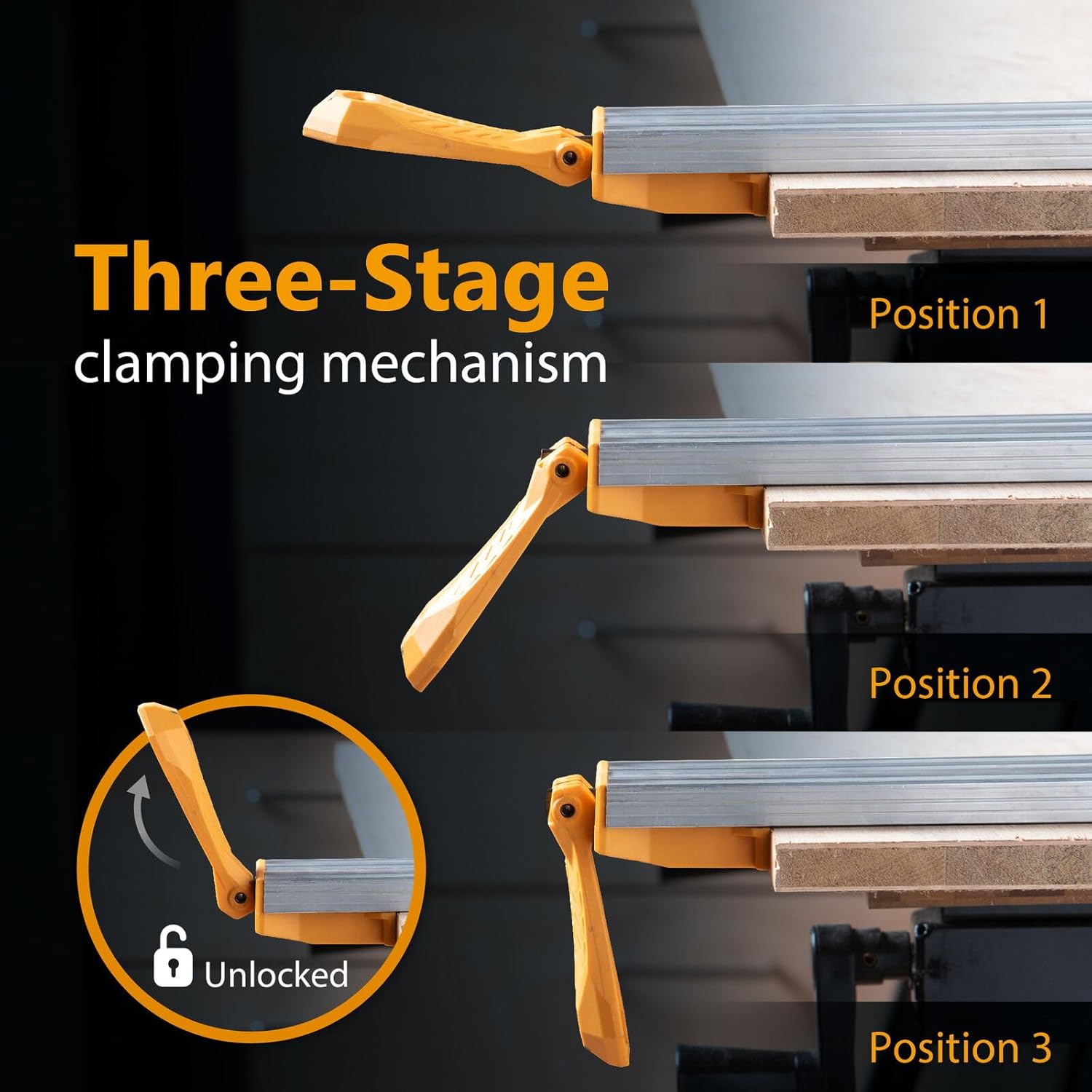 POWERTEC 72388 Circular Saw Track Plate with 24, 36, 50 Inch Straight Edge Clamps, Tool-Free Mounting System, Adjustable Fence for Fast and Accurate Cuts