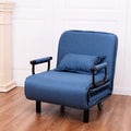 LDAILY Moccha 26.5' Folding Convertible Sofa Bed Arm Chair Sleeper Leisure Recliner Lounge Couch for Living Room, Bedroom, Office (Blue)