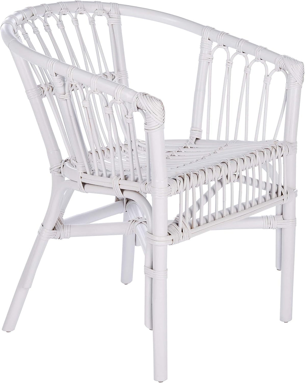 Safavieh Home Adriana Coastal White Rattan (Set of 2) Accent Chair (ACH6505B-SET2)