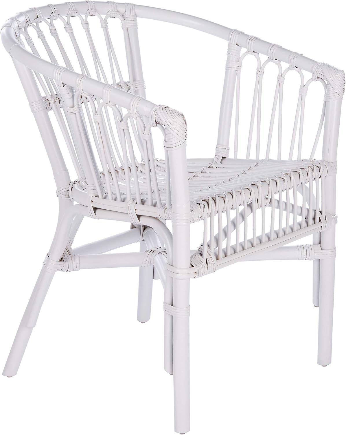 Safavieh Home Adriana Coastal White Rattan (Set of 2) Accent Chair (ACH6505B-SET2)