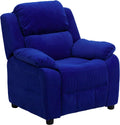 Flash Furniture Charlie Microfiber Kids Recliner with Flip-Up Storage Arms and Safety Recline, Contemporary Reclining Chair for Kids, Supports up to 90 lbs., Blue