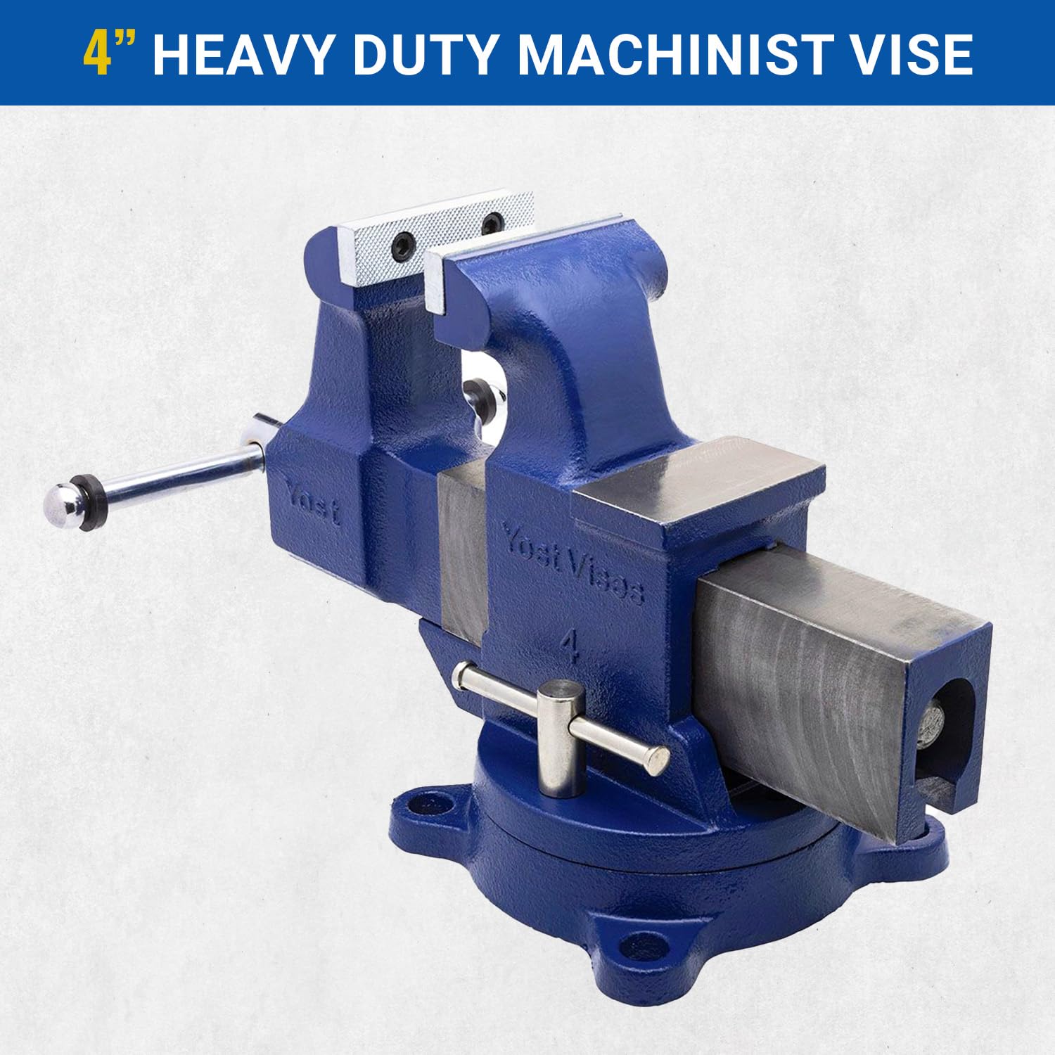 Yost Vises 204 4' Machinist Vise with 360-Degree Swivel Base