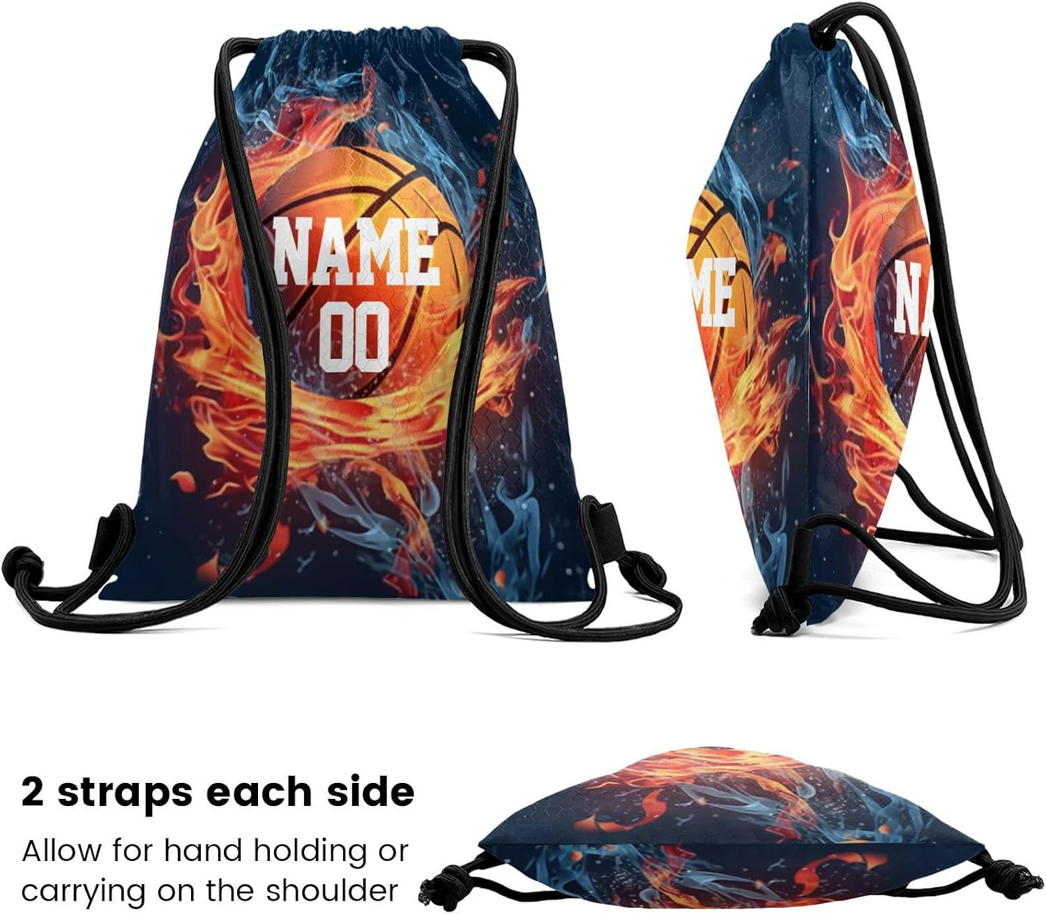 Custom Drawstring Backpack with Name Personalized Bulk Cheer Beach Draw String Bags for Small Business Swim Sport Camping Vacation Travel Gym Men Women-20 PCS