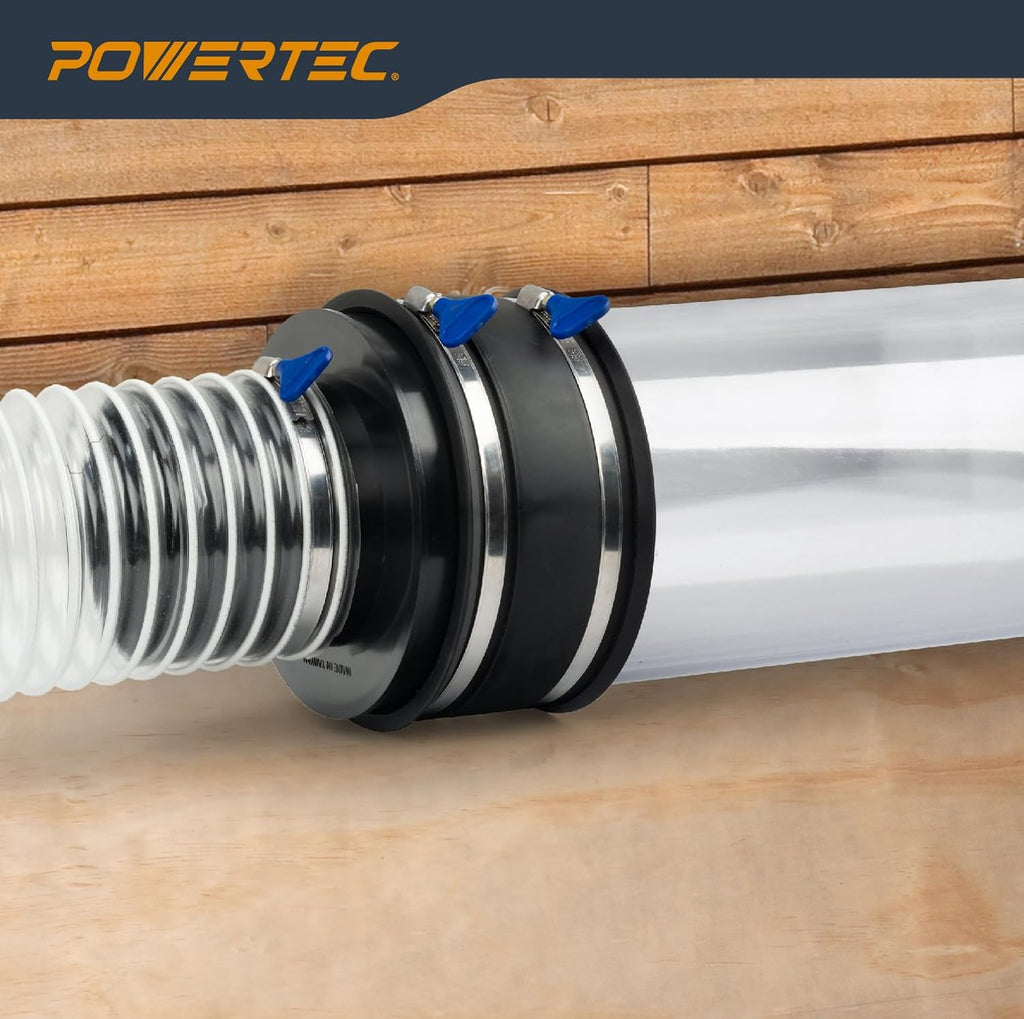 POWERTEC Clear PVC Pipe 6' x 36' Long, 4PK Rigid Plastic Tubing, Round Tube Compatible w/Dust Collection Fittings - Hose for Woodworking Tool, Dust Collection System or Cat Tree (70274-P4)