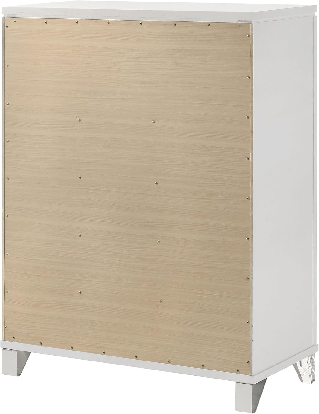Coaster Home Furnishings Marmore Contemporary Wood 5-Drawer Bedroom Chest of Drawers Chiffonier Clothing Storage Cabinet Bedroom Armoire Tall Dresser Organizer Unit White 224965