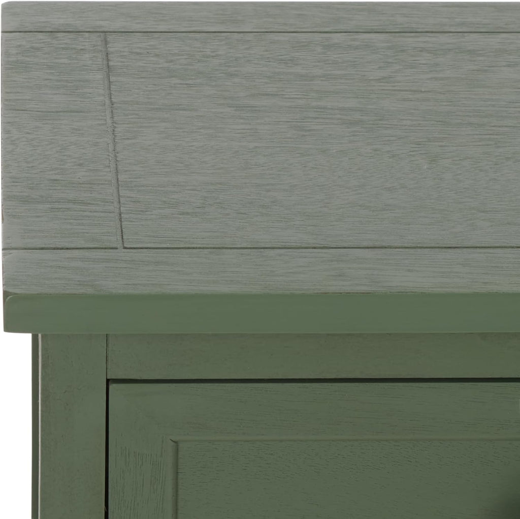 SAFAVIEH Furniture - Herman 2-Drawer Storage Unit - Dusty Green - Solid Wood - Classic Storage Design - Ideal for Living Room, Entryway, Home Office, 29'W x 13'D x 27.5'H - Fully Assembled (AMH5702L)
