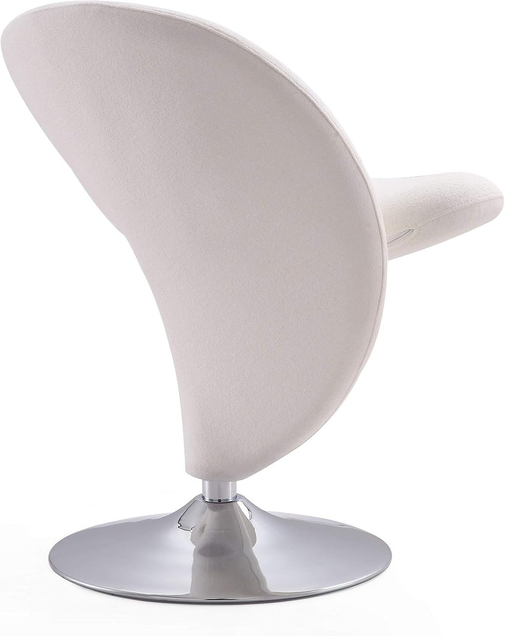 Manhattan Comfort Curl Swivel Accent Chair Set of 2 with 360° Turn, Fully Assembled, Upholstered in Wool Blend, Modern Ergonomic Design with Polished Chrome Base, Living Room & Office, Set of 2, Cream