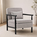Accent Chair with Hidden Storage, Mid-Century Upholstered Armchair with Solid Wood Frame, Corduroy Fabric Accent Chair for Living Room, Bedroom, and Reading Corner(Grey)