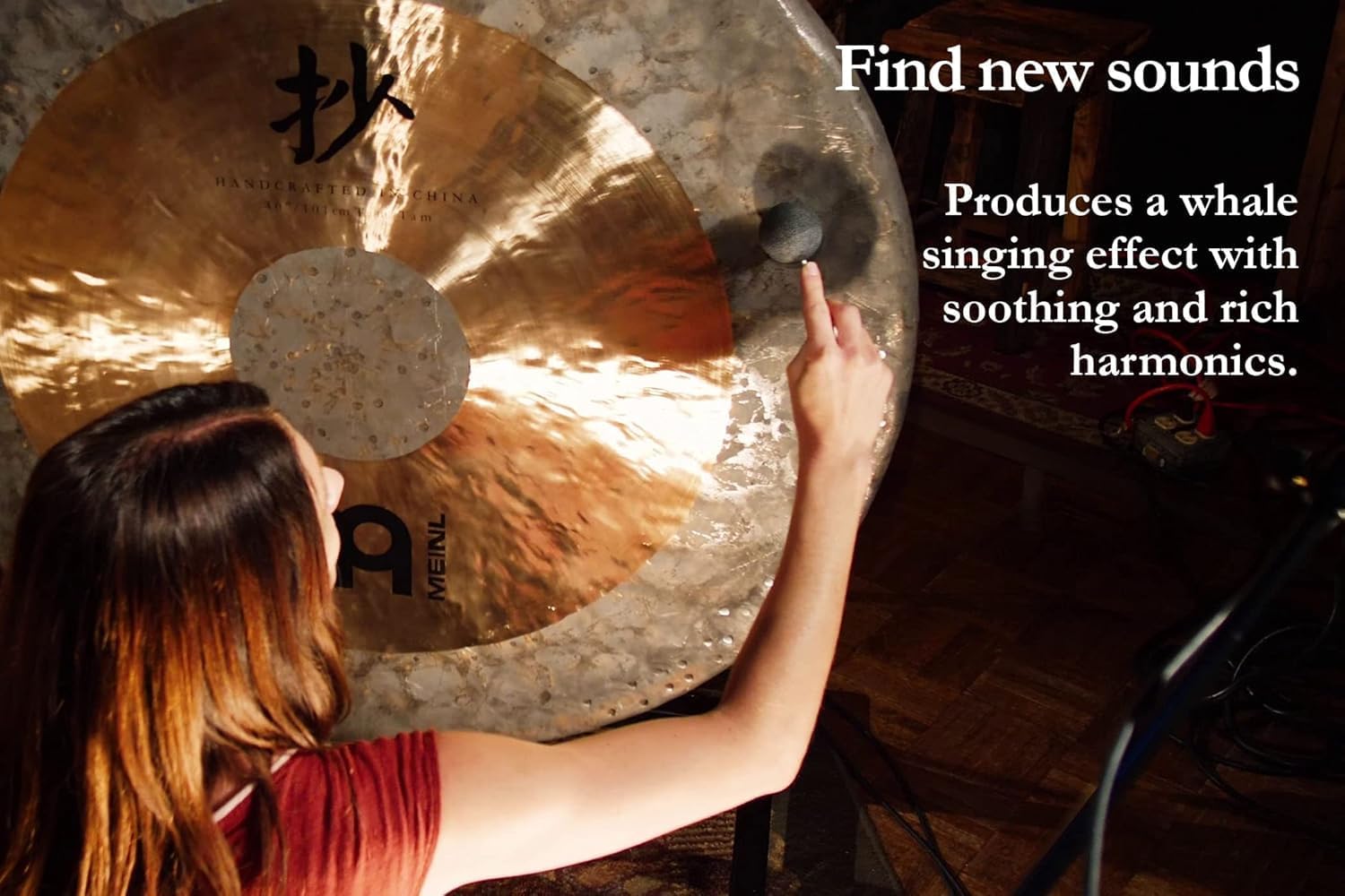 Gong Resonant Mallet 5-pc Set, Produces Whale Singing, Atmospheric Sound Effects with Rubber Ball Head — For Meditation, Sound Baths or Yoga, 2-YEAR WARRANTY
