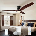 Smart 52' Wood Flush Mount Ceiling Fan for Bedroom, Red Walnut | Quiet DC Motor, WiFi Alexa Voice Control, High CFM Dimmable LED, Low Profile, Reversible, 6 Speeds Adjustment, Time Setting