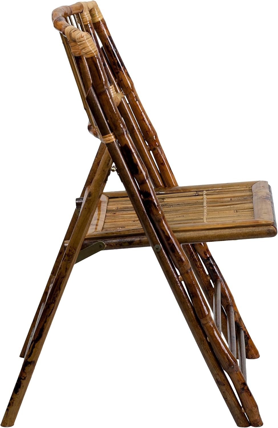 Flash Furniture Folding Bohemian Bamboo Chairs with Curved Backs, Modern Bamboo Folding Dining Chairs, 300 lb. Static Weight Capacity, Set of 4
