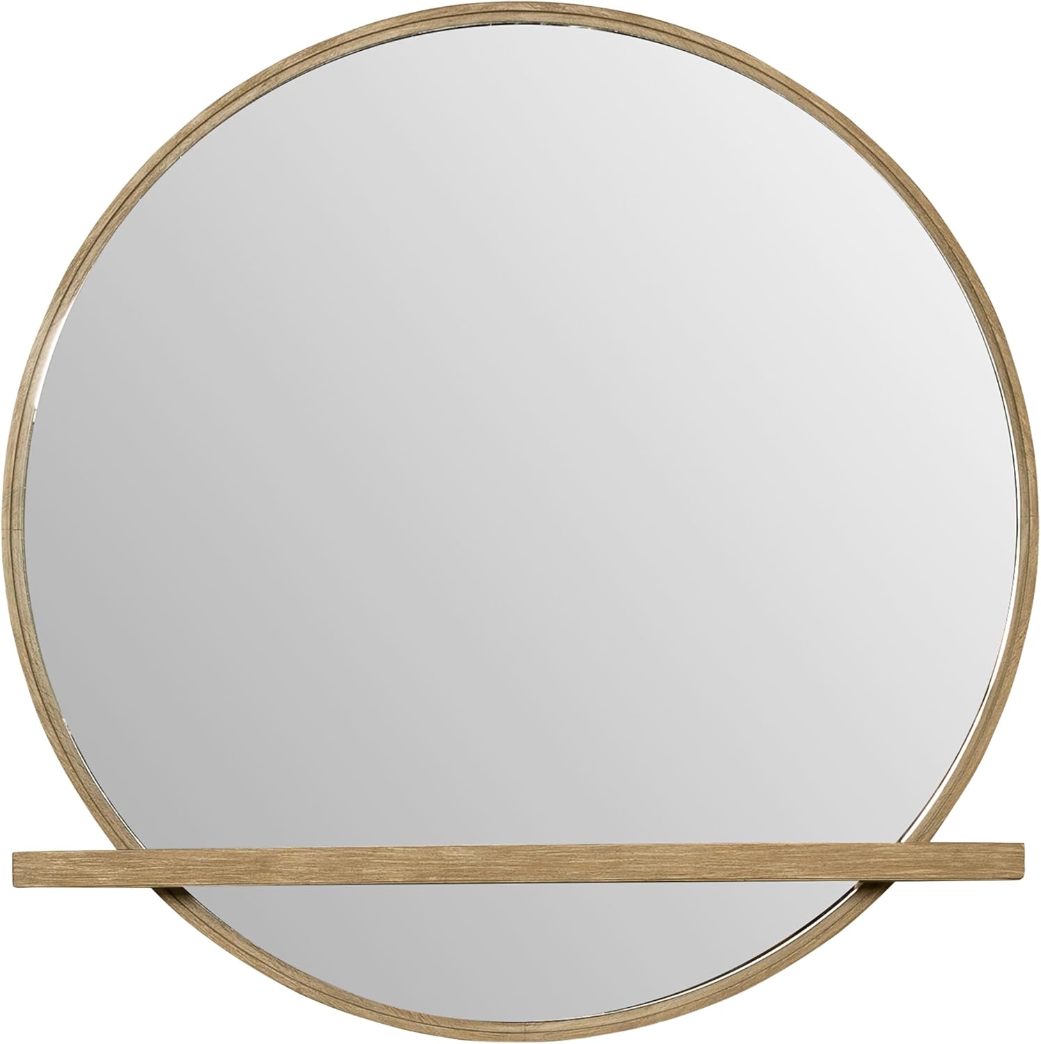 Coaster Home Furnishings Arini Coastal 38-inch Round Wall Hanging Bedroom Dresser Mirror Decorative Accent Mirror Organizer Unit Sand Wash 224304