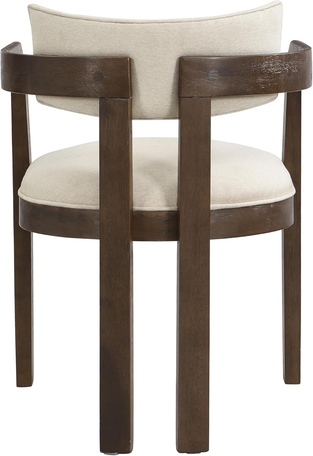 Christopher Knight Home Falcon Fabric Upholstered Dining Chairs Set of 2, Modern Wooden Dining Armchair, Curved Backrest Kitchen Side Chair, Living Room Accent Chair for Extra Seat, Walnut+Beige