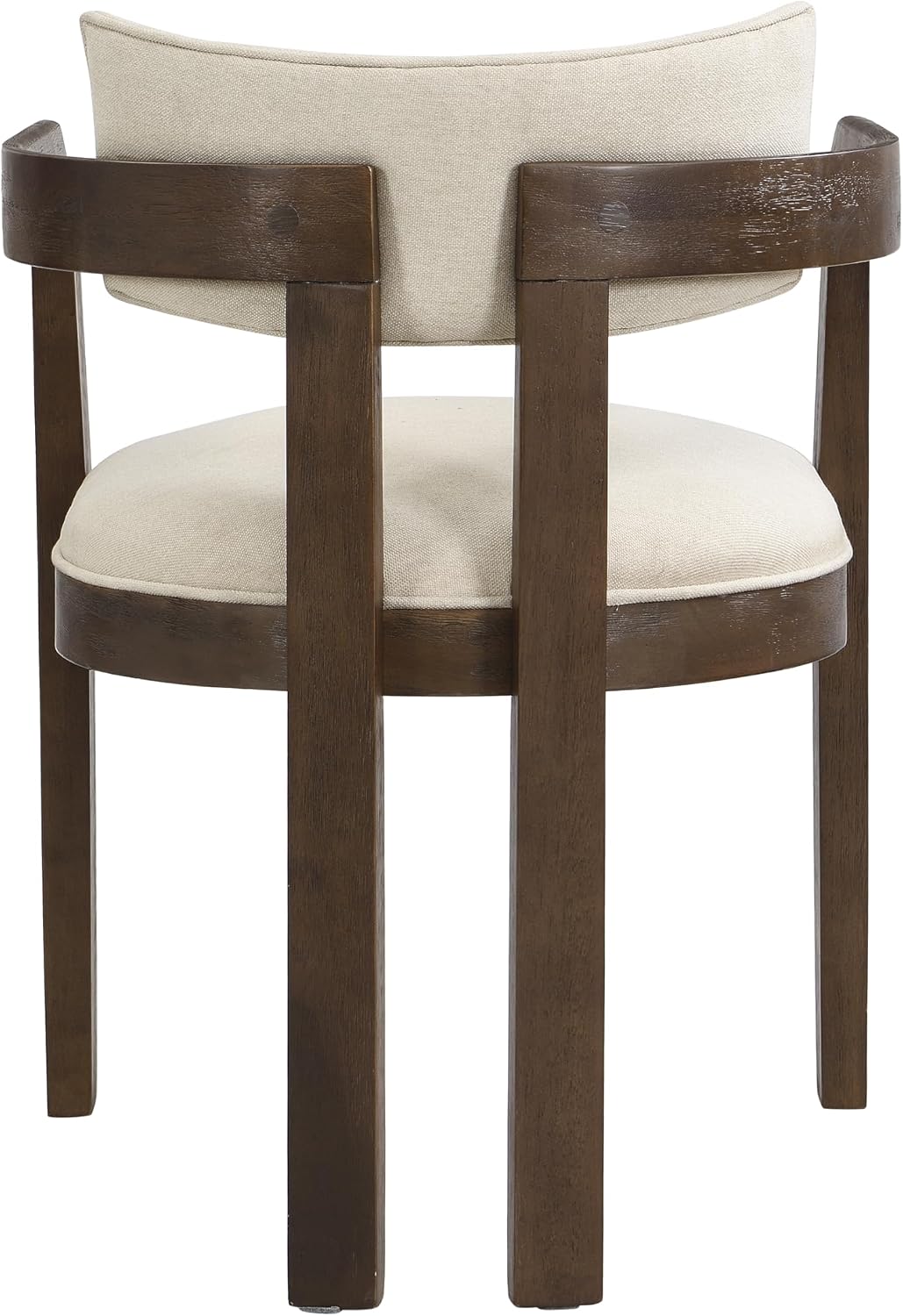 Christopher Knight Home Falcon Fabric Upholstered Dining Chairs Set of 2, Modern Wooden Dining Armchair, Curved Backrest Kitchen Side Chair, Living Room Accent Chair for Extra Seat, Walnut+Beige
