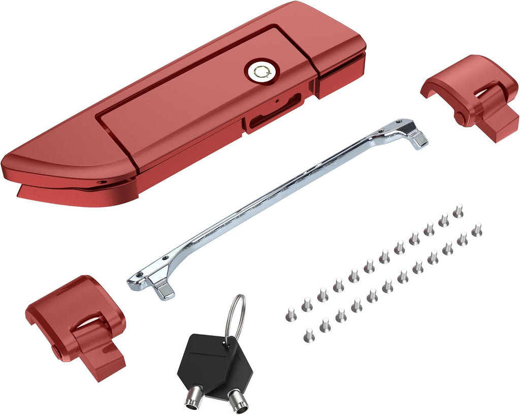 Tour Pack Latches for Harley,Tour Pack Trunk Lid Latch with Keys Fit for Harley Touring/Road King/Road Glide/Street Glide/Electra Glide/Ultra-Classic 2014+ Red Hot Sunglo