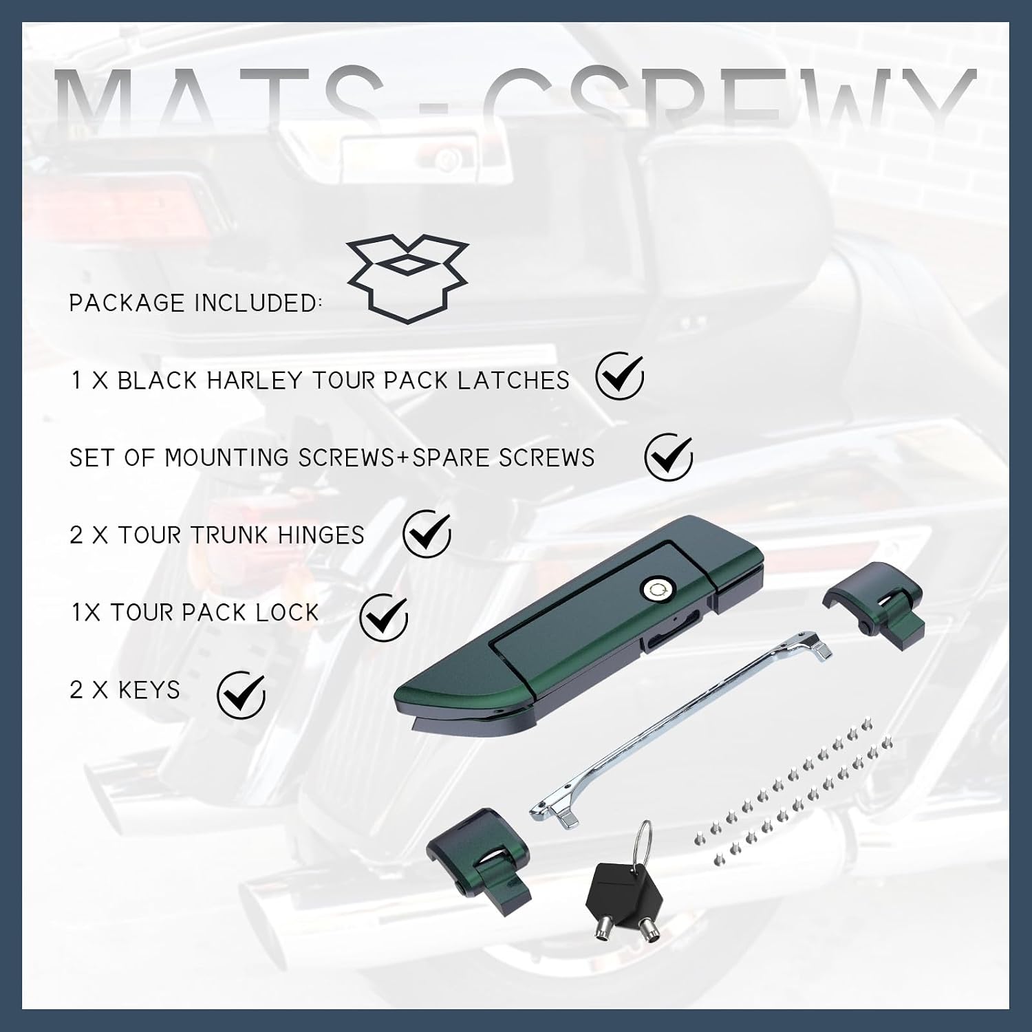 Tour Pack Latches Hinges Fit for Harley Touring Razor Chopped King Pak Road King Road Glide Street Glide Electra Glide 2014-2025 Snake Venom